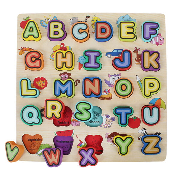 Wooden 26 Alphabet Letters, ABC Puzzles Board, Educational Toys Baby ...